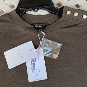Ted Baker brown shirt, size 2,soft stretchy fabric